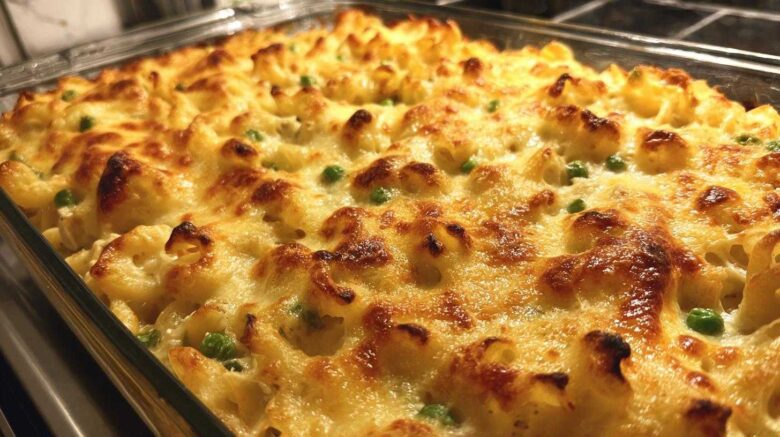 Cheesy tuna noodle casserole