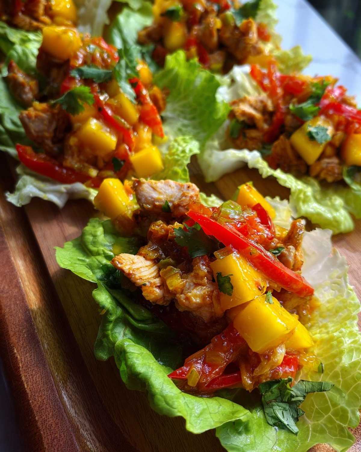 Chili Mango Chicken Lettuce Wraps - detail 2