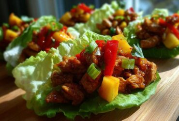 Chili Mango Chicken Lettuce Wraps