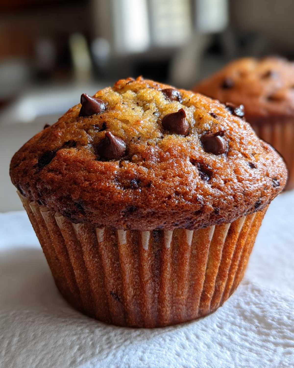 Chocolate chip banana muffins - detail 1