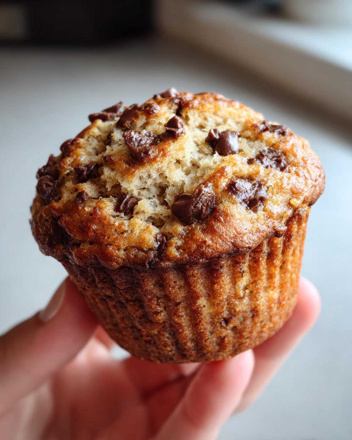 Chocolate chip banana muffins - detail 2
