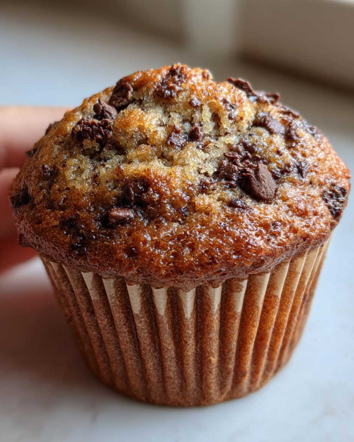 Chocolate chip banana muffins - detail 3