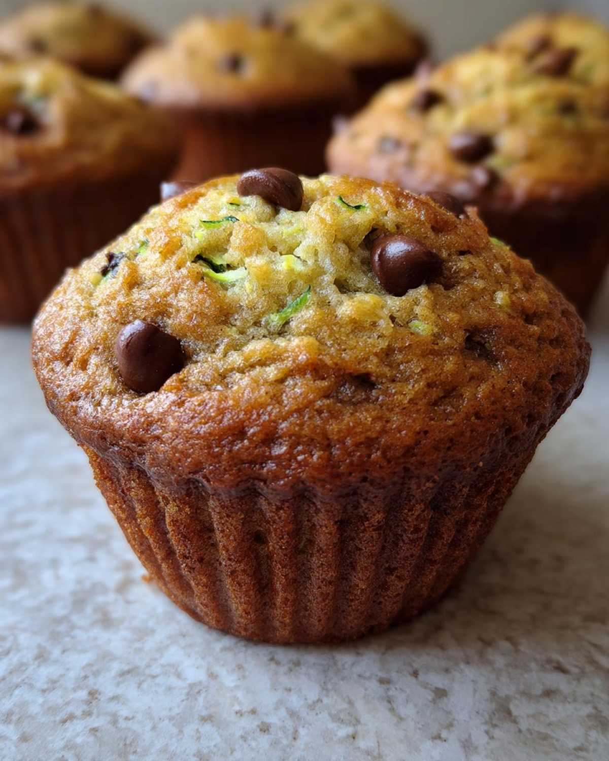 Chocolate chip zucchini muffins - detail 1