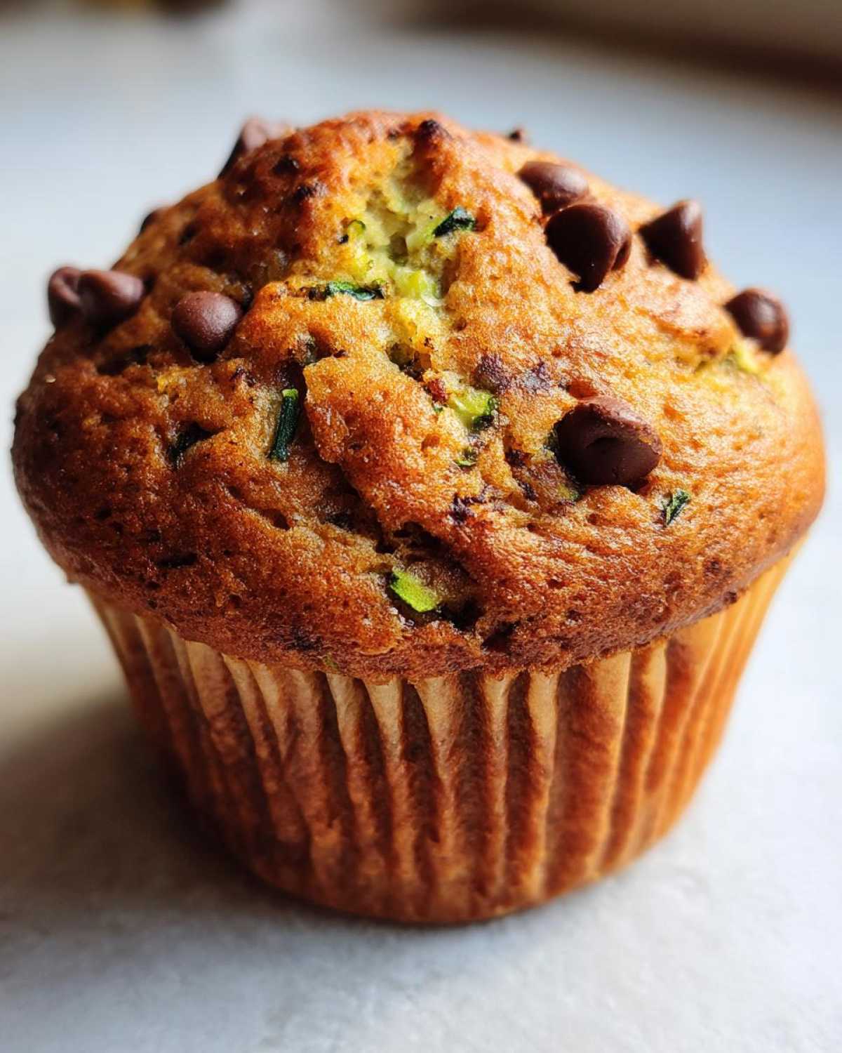 Chocolate chip zucchini muffins - detail 2