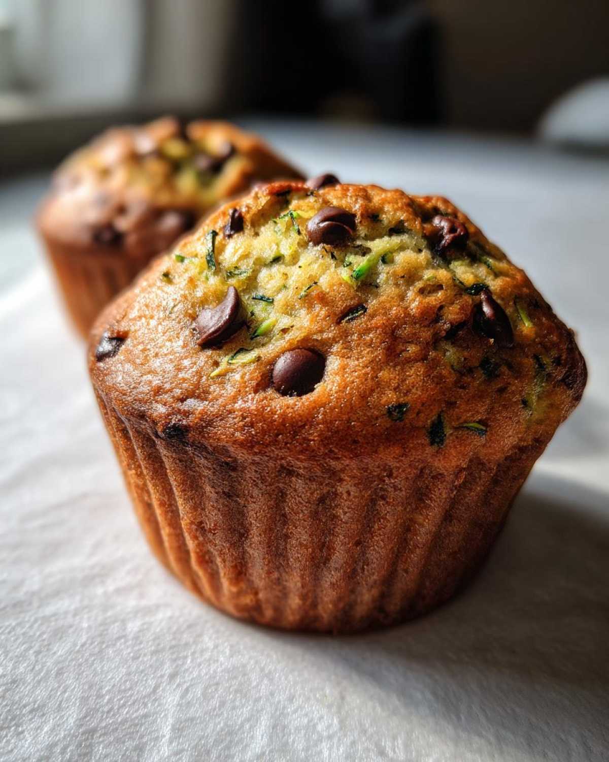 Chocolate chip zucchini muffins - detail 3