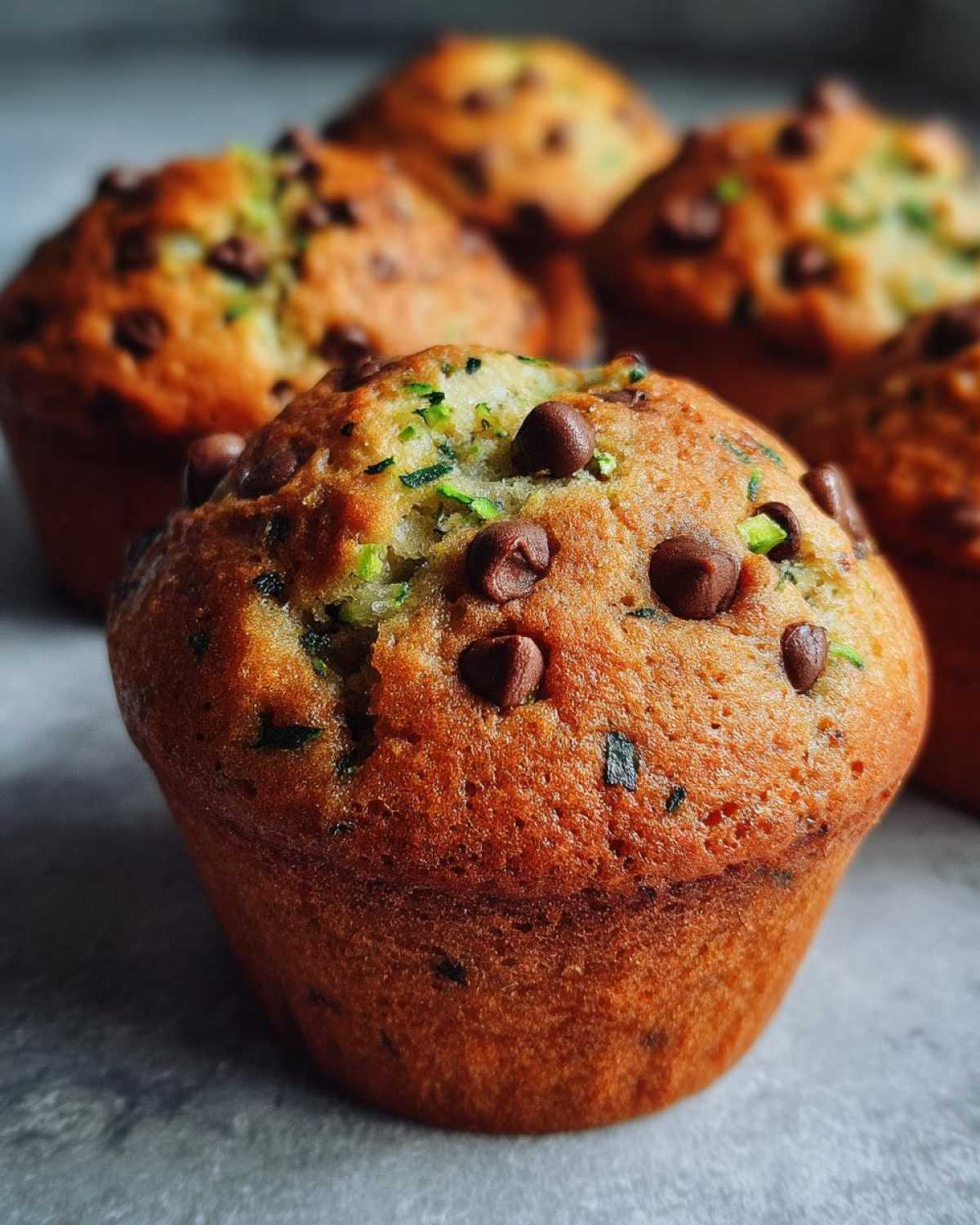 Chocolate chip zucchini muffins - detail 4