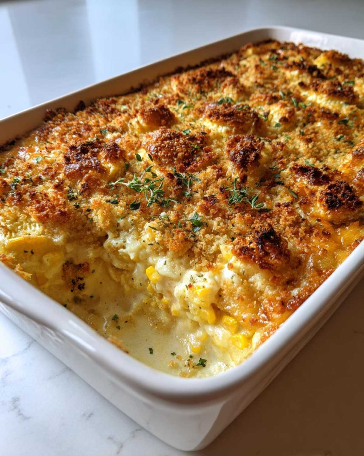 Corn and squash casserole - detail 4
