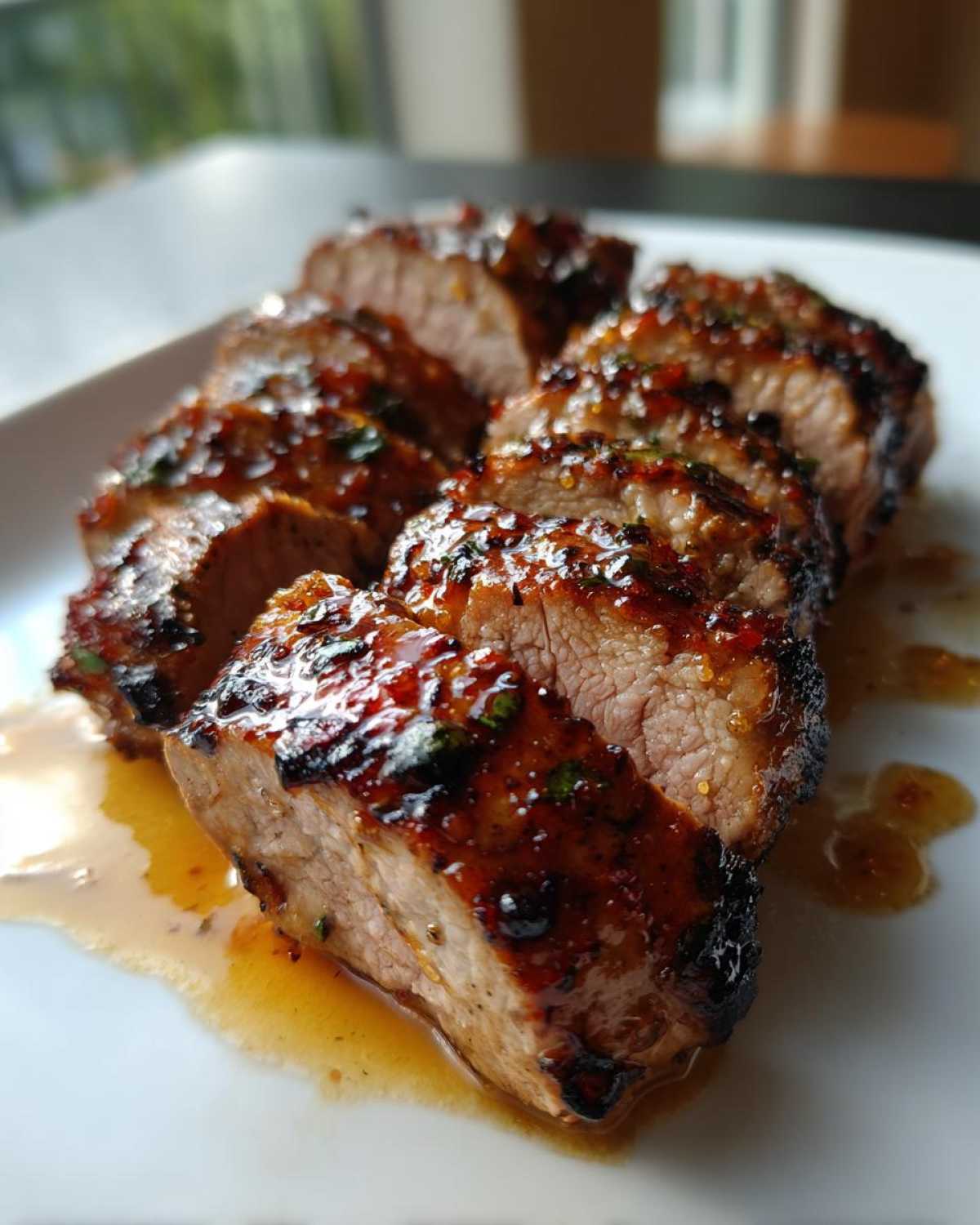 Grilled Pork Tenderloin with Spicy Peach Glaze - detail 1