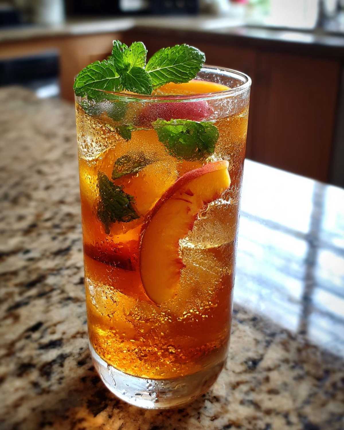 Homemade Fresh Peach Iced Tea - detail 2