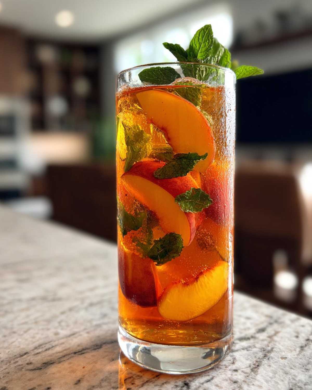 Homemade Fresh Peach Iced Tea - detail 4