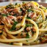 Lemon garlic tuna pasta