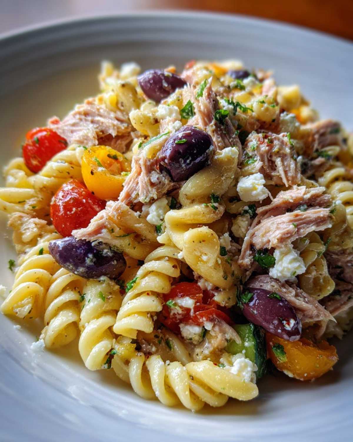 Mediterranean tuna pasta salad - detail 1