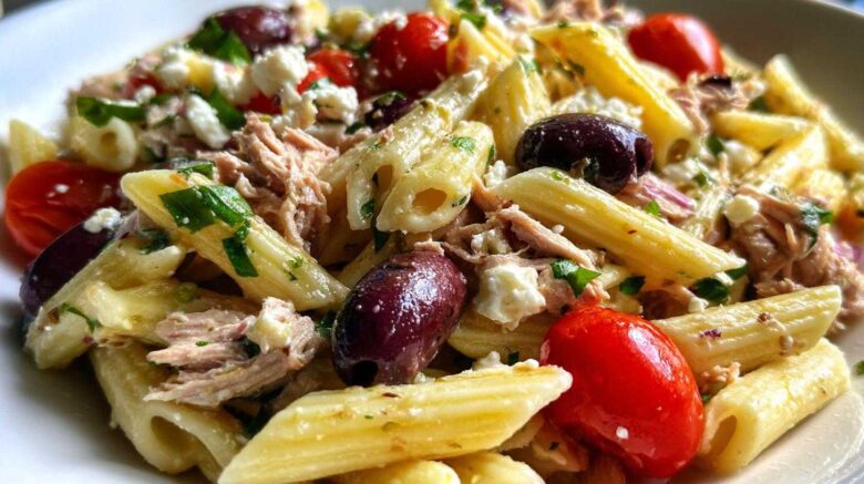 Mediterranean tuna pasta salad