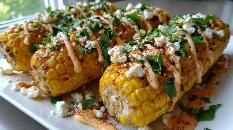 Mexican street corn garnish