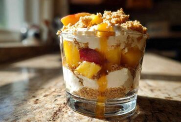 No-Bake Peach Cheesecake Parfaits