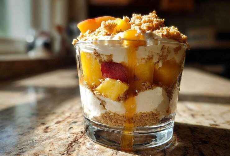 No-Bake Peach Cheesecake Parfaits