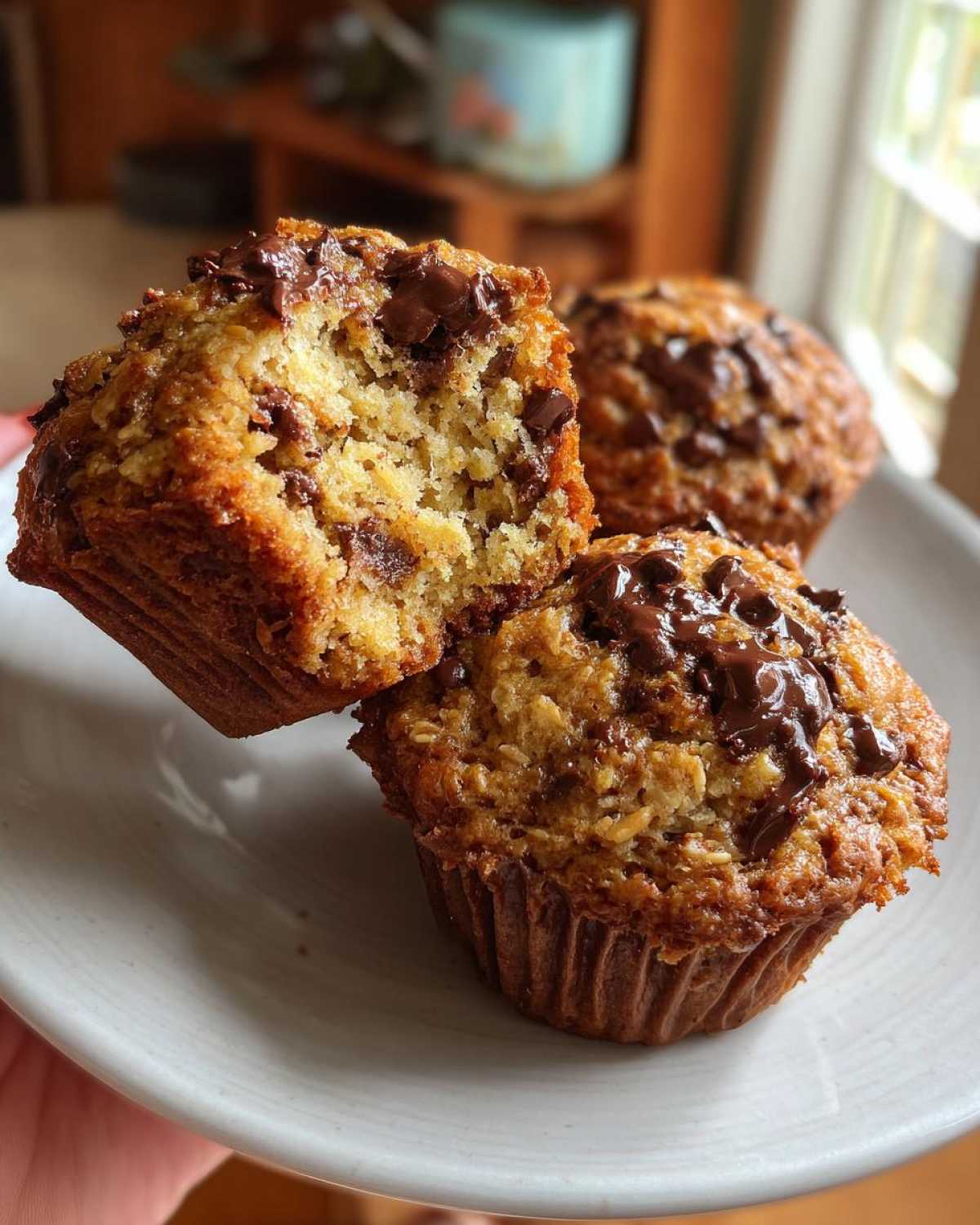 Oatmeal chocolate chip muffins - detail 1
