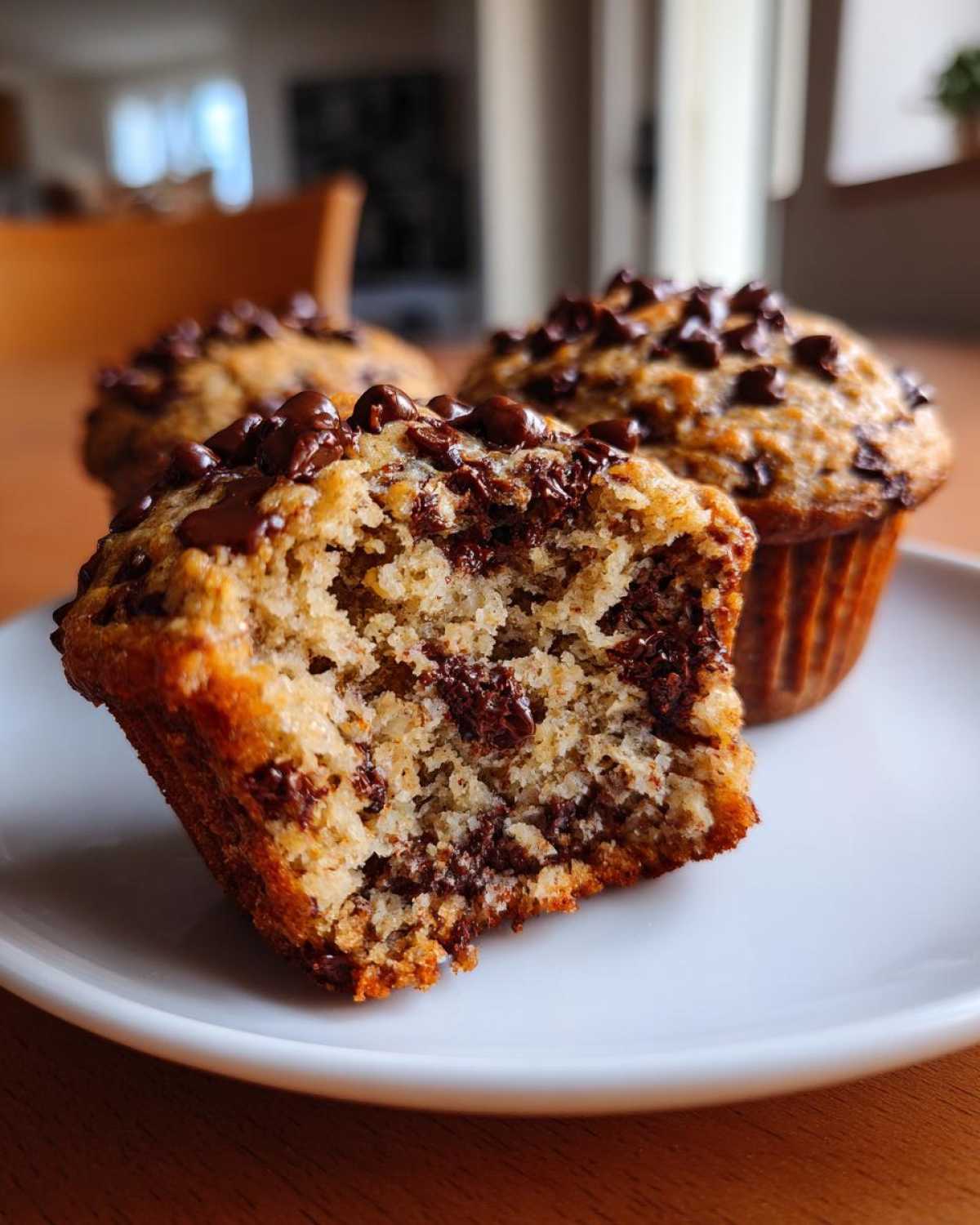 Oatmeal chocolate chip muffins - detail 2