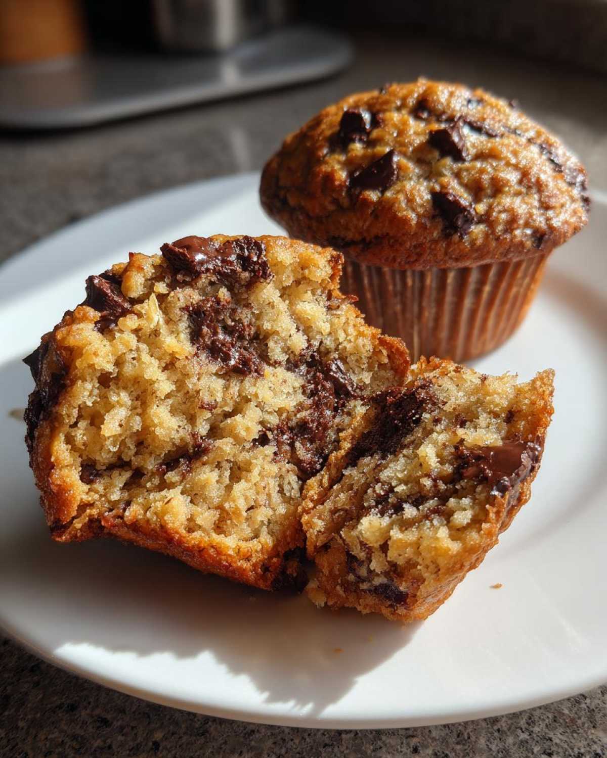 Oatmeal chocolate chip muffins - detail 3
