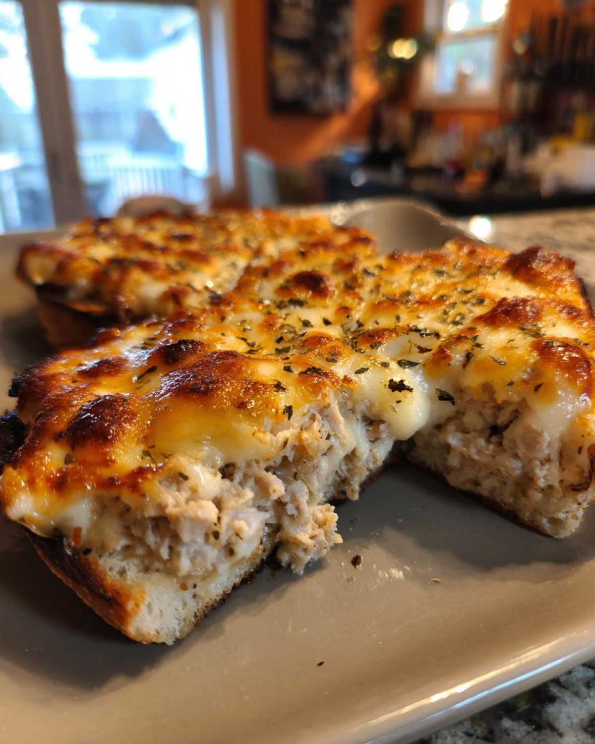 Open-faced tuna melt - detail 2