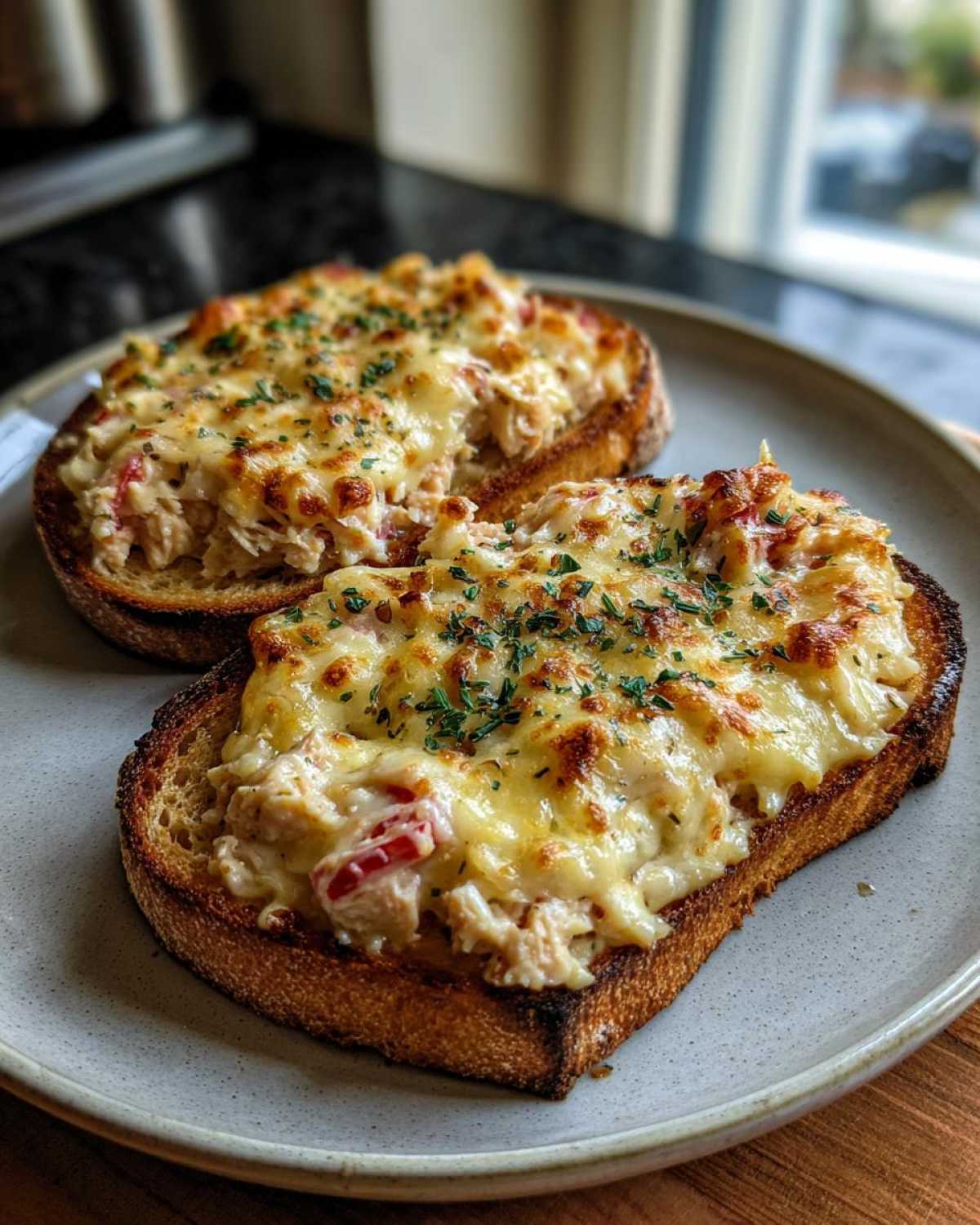 Open-faced tuna melt - detail 4