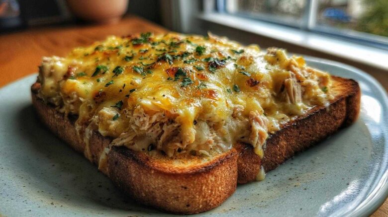 Open-faced tuna melt