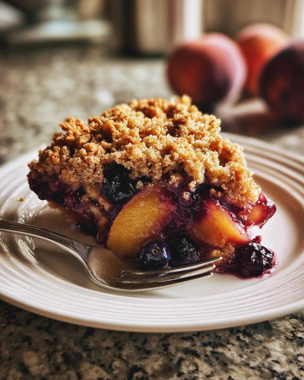 Peach & Blueberry Crisp - detail 1