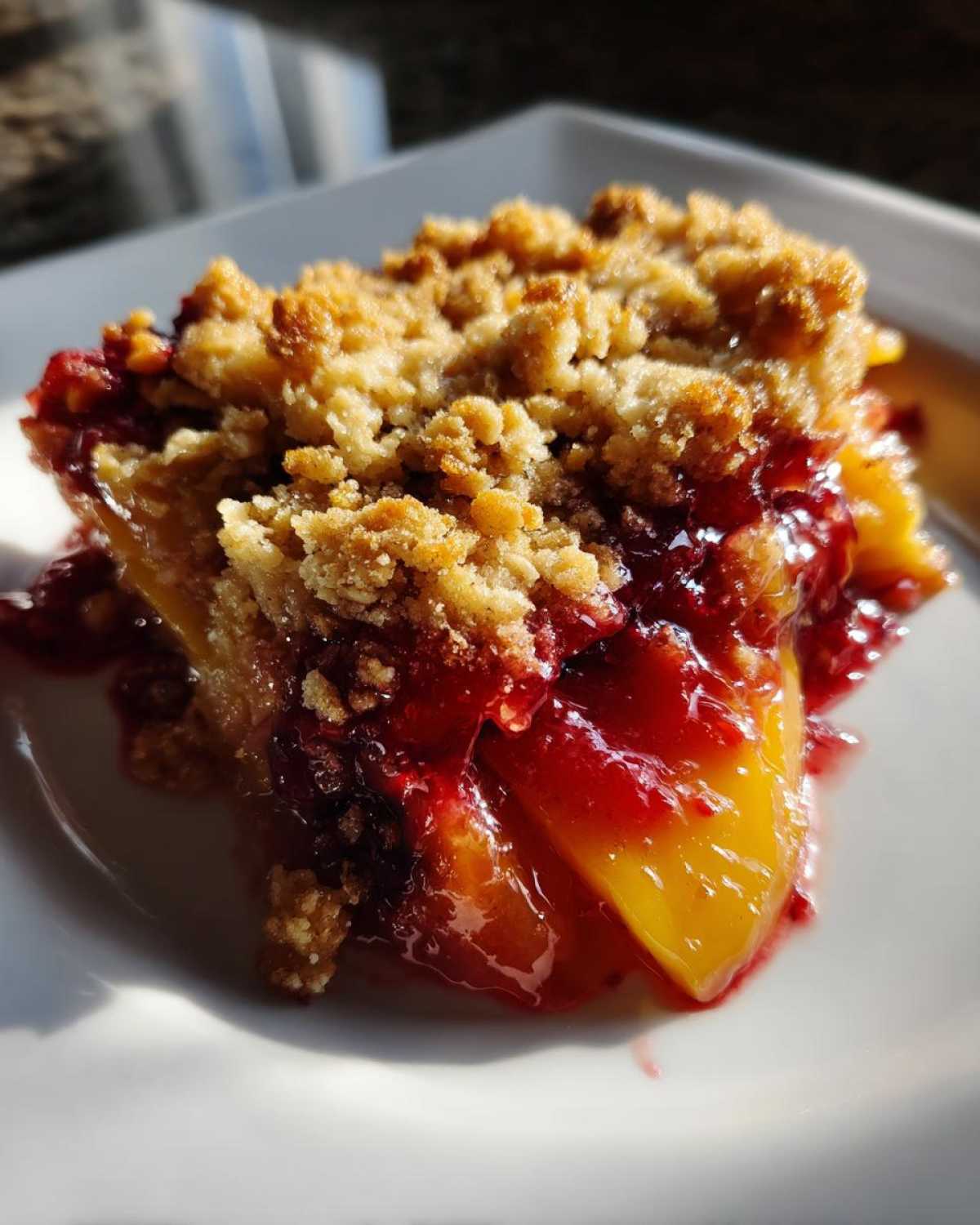 Peach & Blueberry Crisp - detail 3