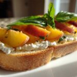 Peach Bruschetta with Goat Cheese & Honey