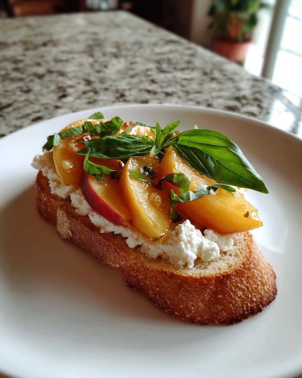 Peach Bruschetta with Goat Cheese & Honey - detail 2