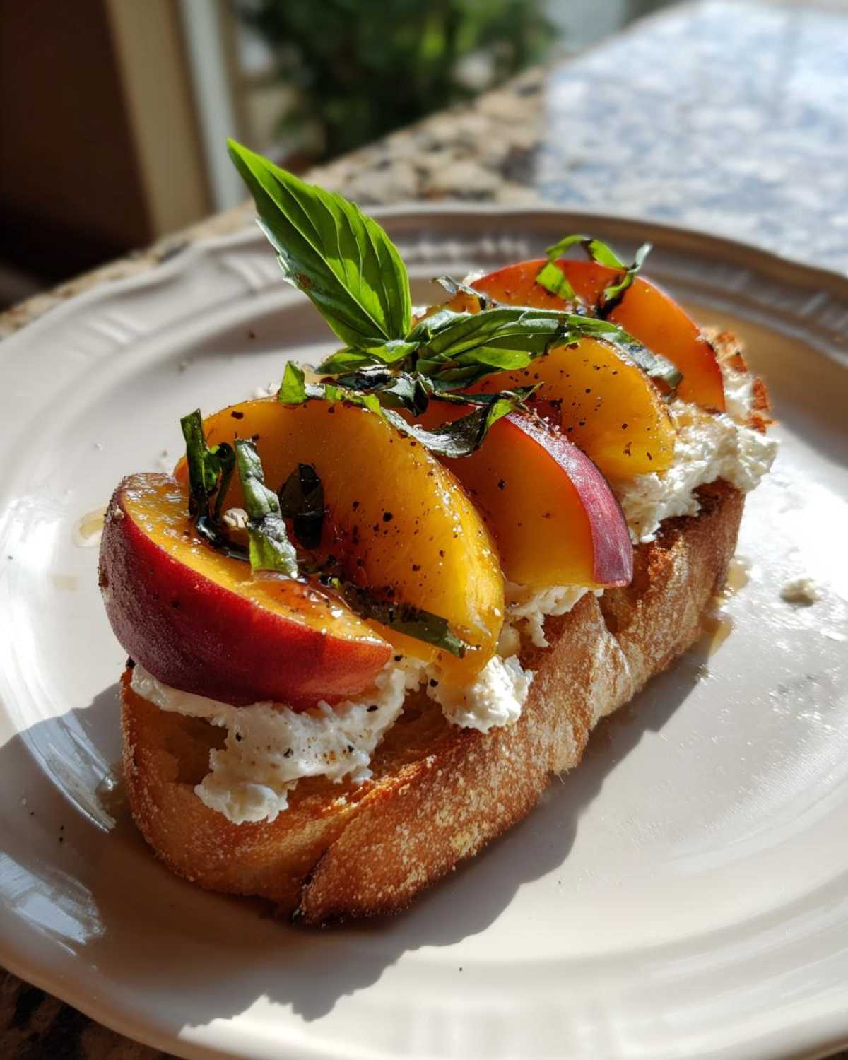 Peach Bruschetta with Goat Cheese & Honey - detail 3