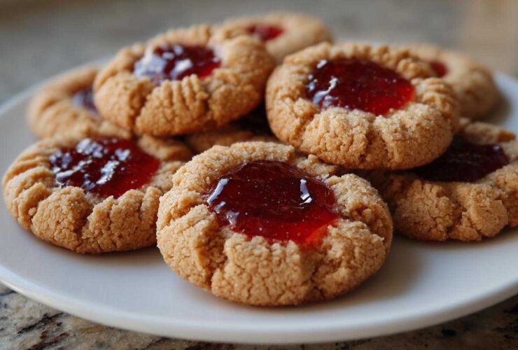 Peanut Butter & Jelly Thumbprint Cookies