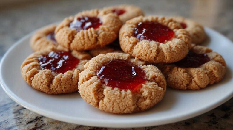 Peanut Butter & Jelly Thumbprint Cookies