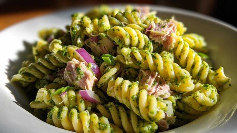Pesto tuna pasta salad