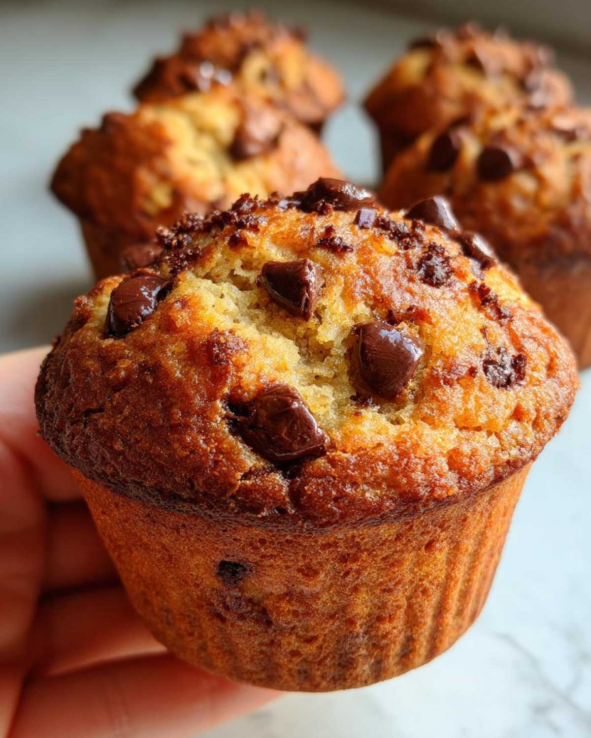 Pumpkin chocolate chip muffins - detail 1