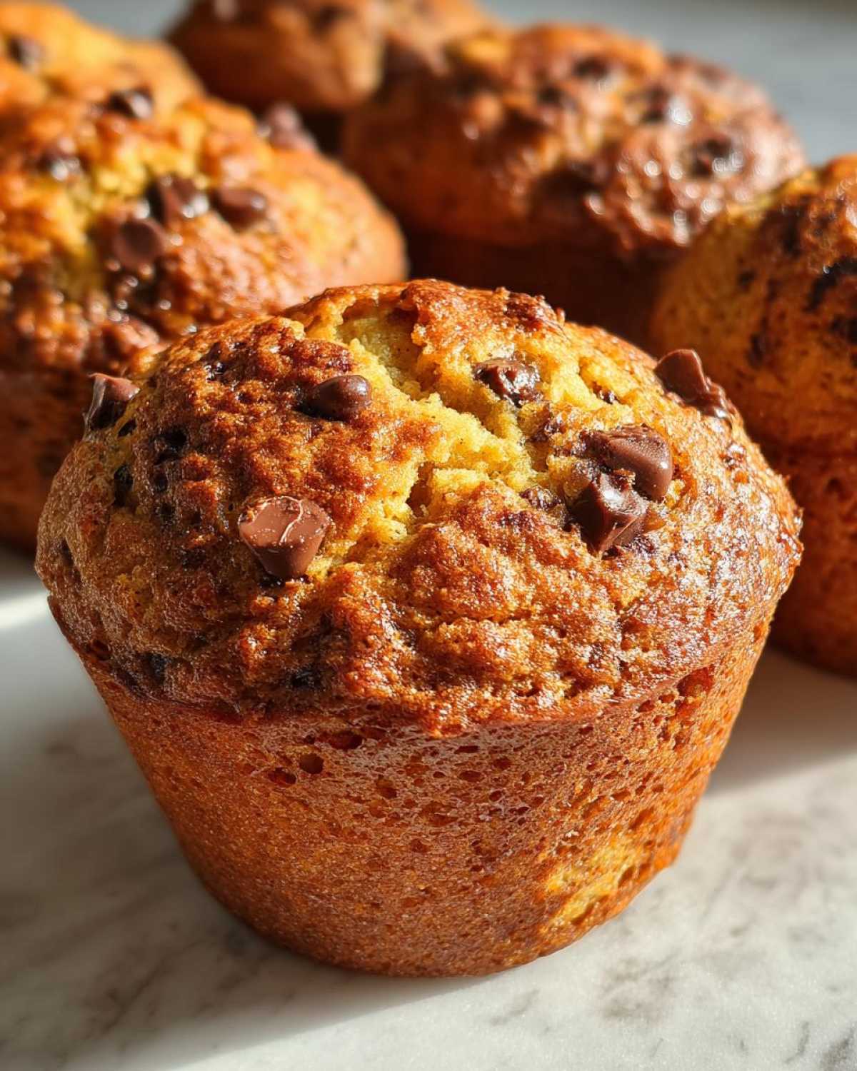 Pumpkin chocolate chip muffins - detail 2