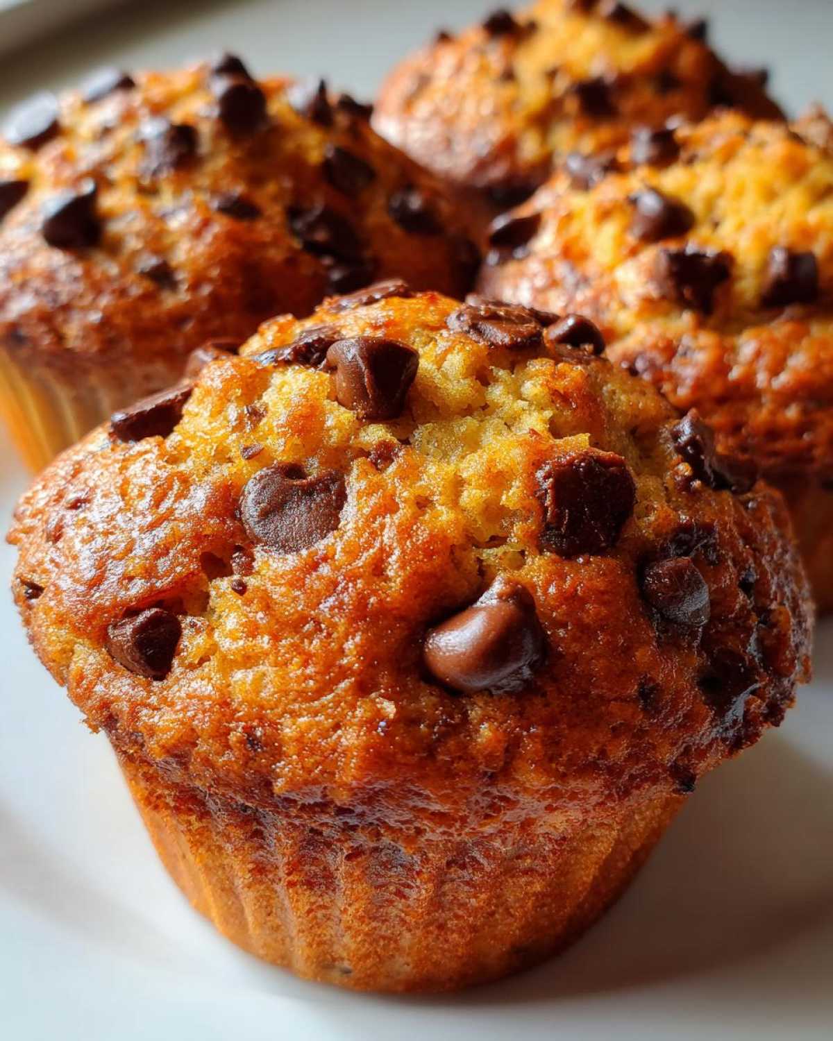 Pumpkin chocolate chip muffins - detail 4