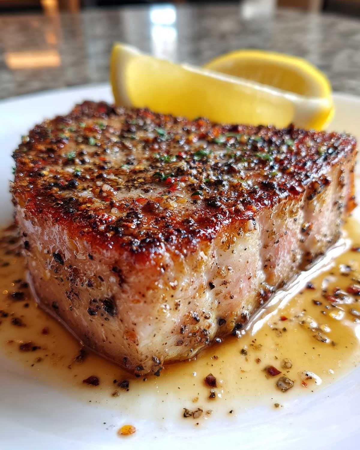 Seared tuna steak with lemon pepper - detail 3