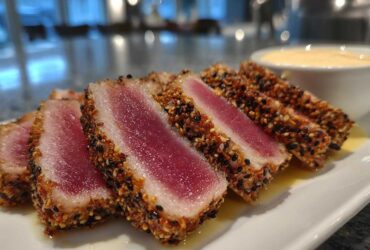 Sesame-crusted tuna steak