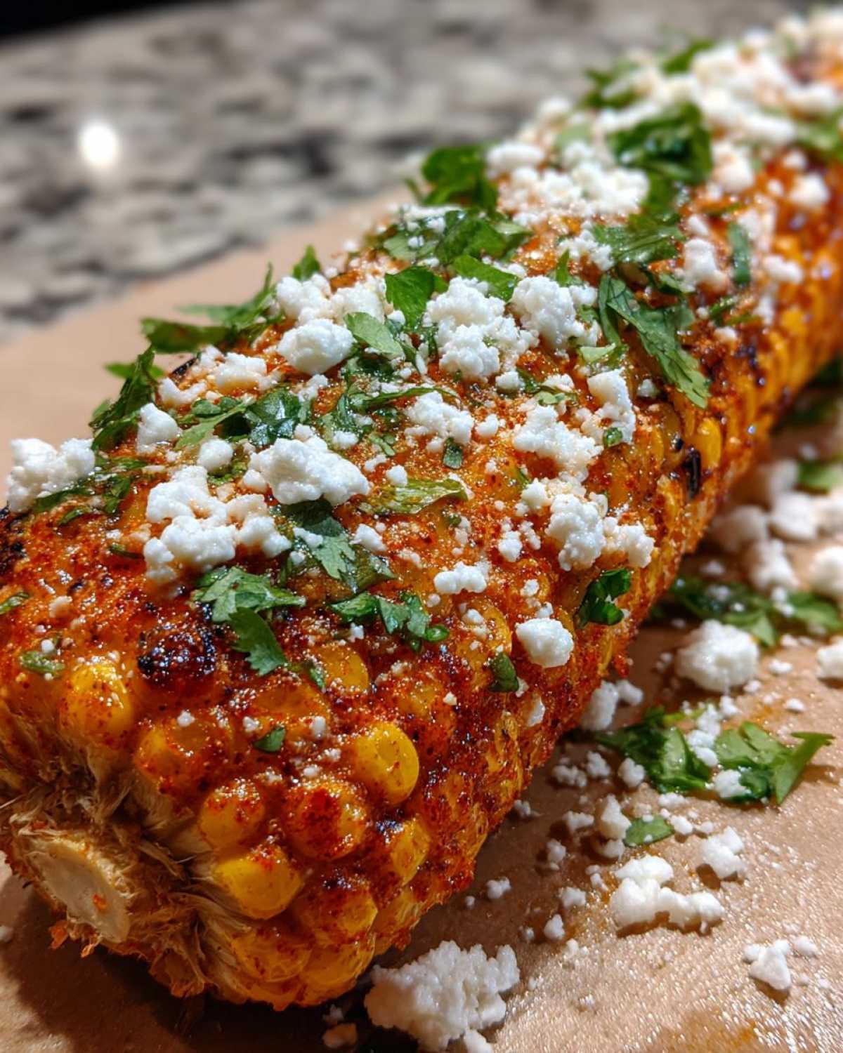Spicy Mexican street corn - detail 1