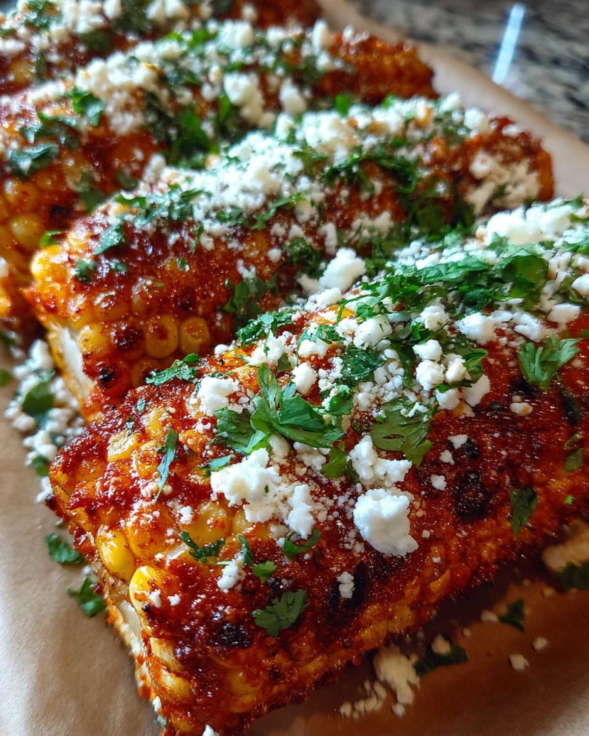 Spicy Mexican street corn - detail 3