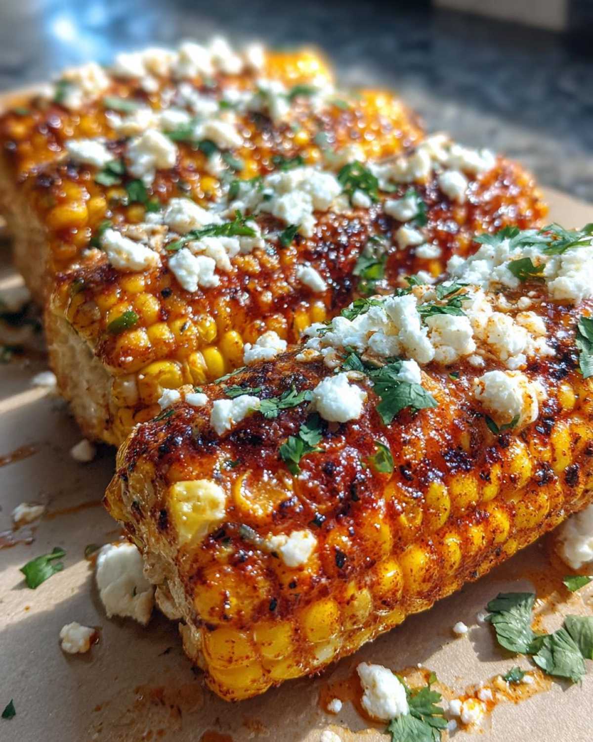Spicy Mexican street corn - detail 4