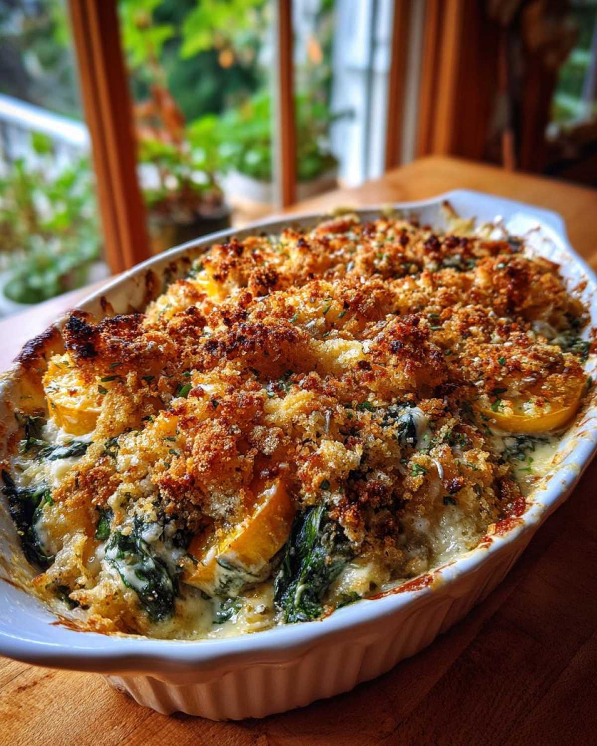 Spinach and squash casserole - detail 2