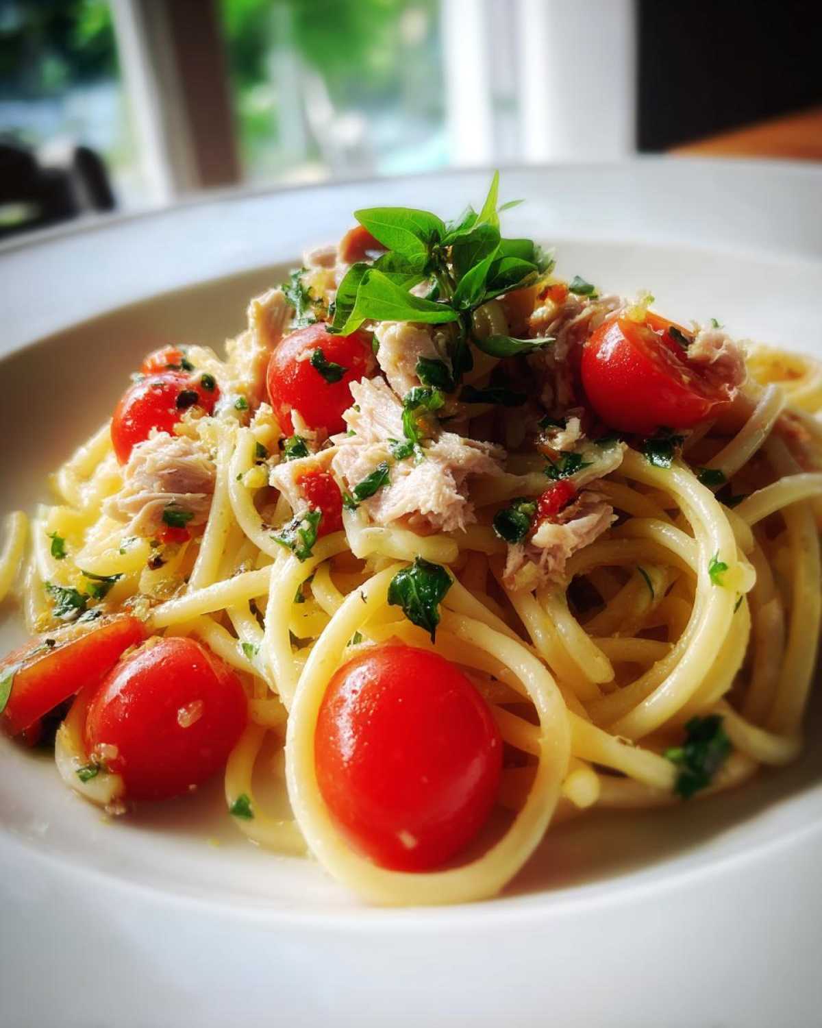 Tomato basil tuna pasta - detail 3