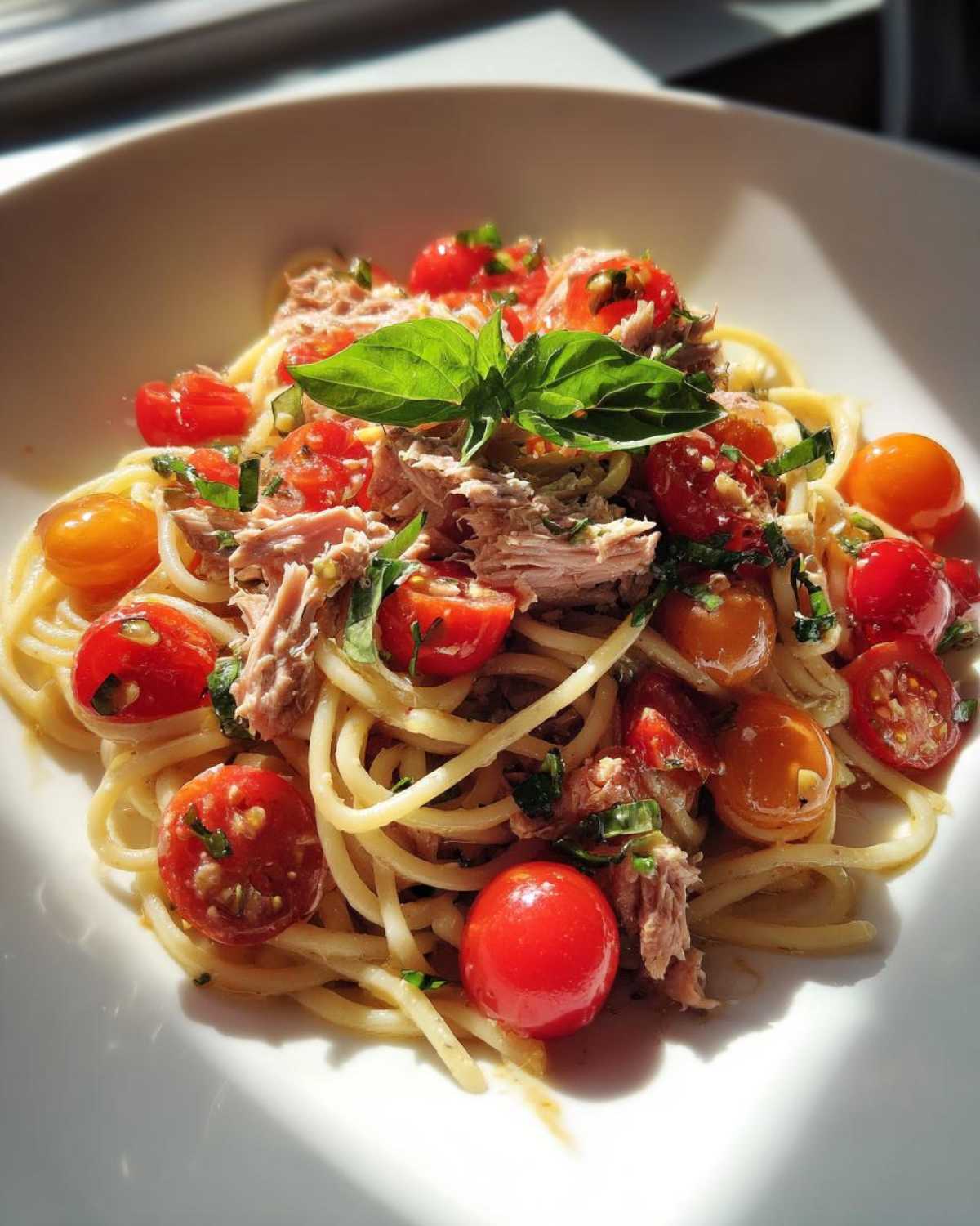 Tomato basil tuna pasta - detail 4
