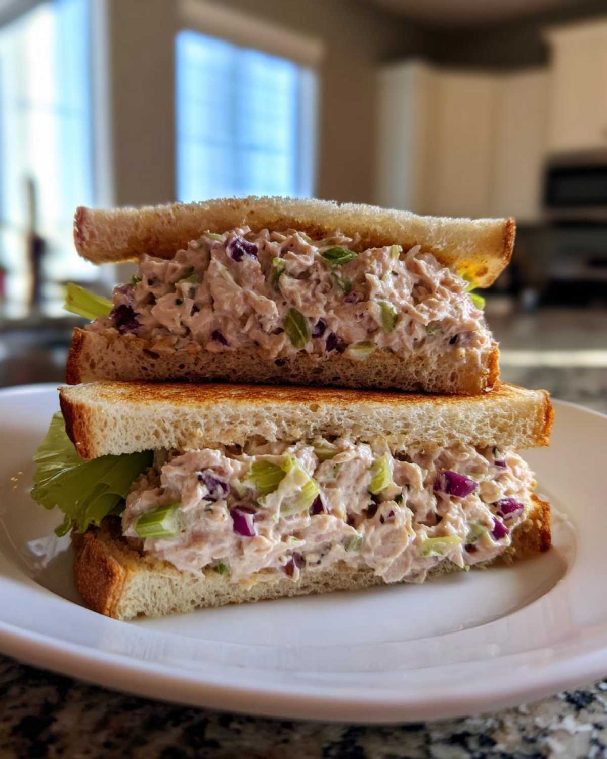 Tuna salad sandwich with celery - detail 1