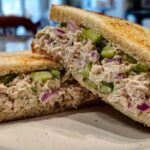 Tuna salad sandwich with celery