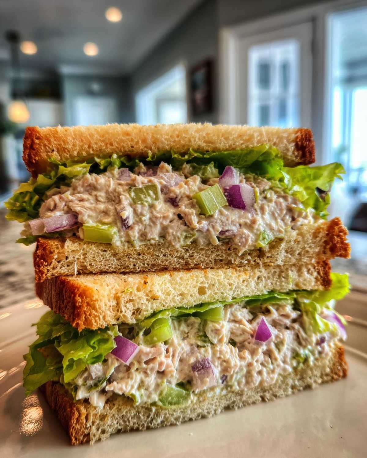 Tuna salad sandwich with celery - detail 2