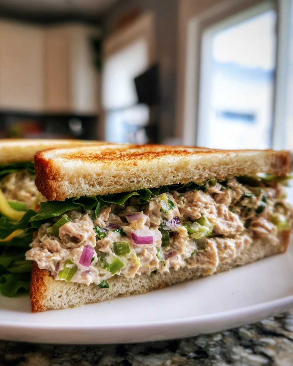 Tuna salad sandwich with celery - detail 4