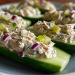 Tuna salad-stuffed cucumbers